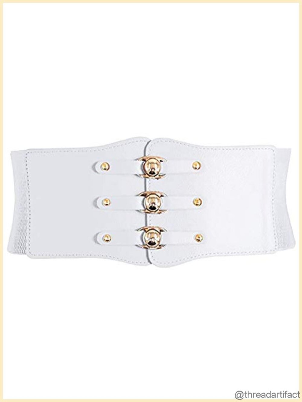 Womens Wide Elastic Waist Belt PU Leather Waspie Corset Obi Belt